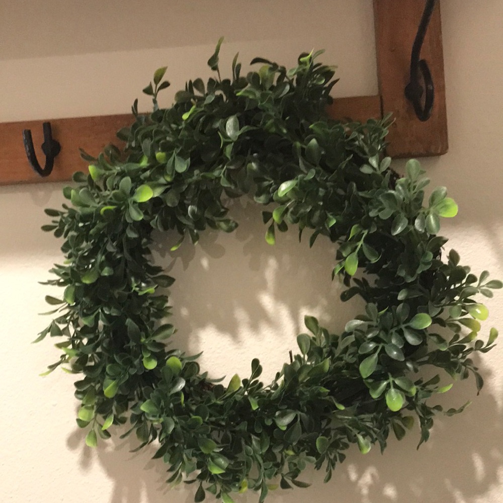 Hand Crafted Boxwood Faux Wreath Approx 12x12 Home Decor Final Sale